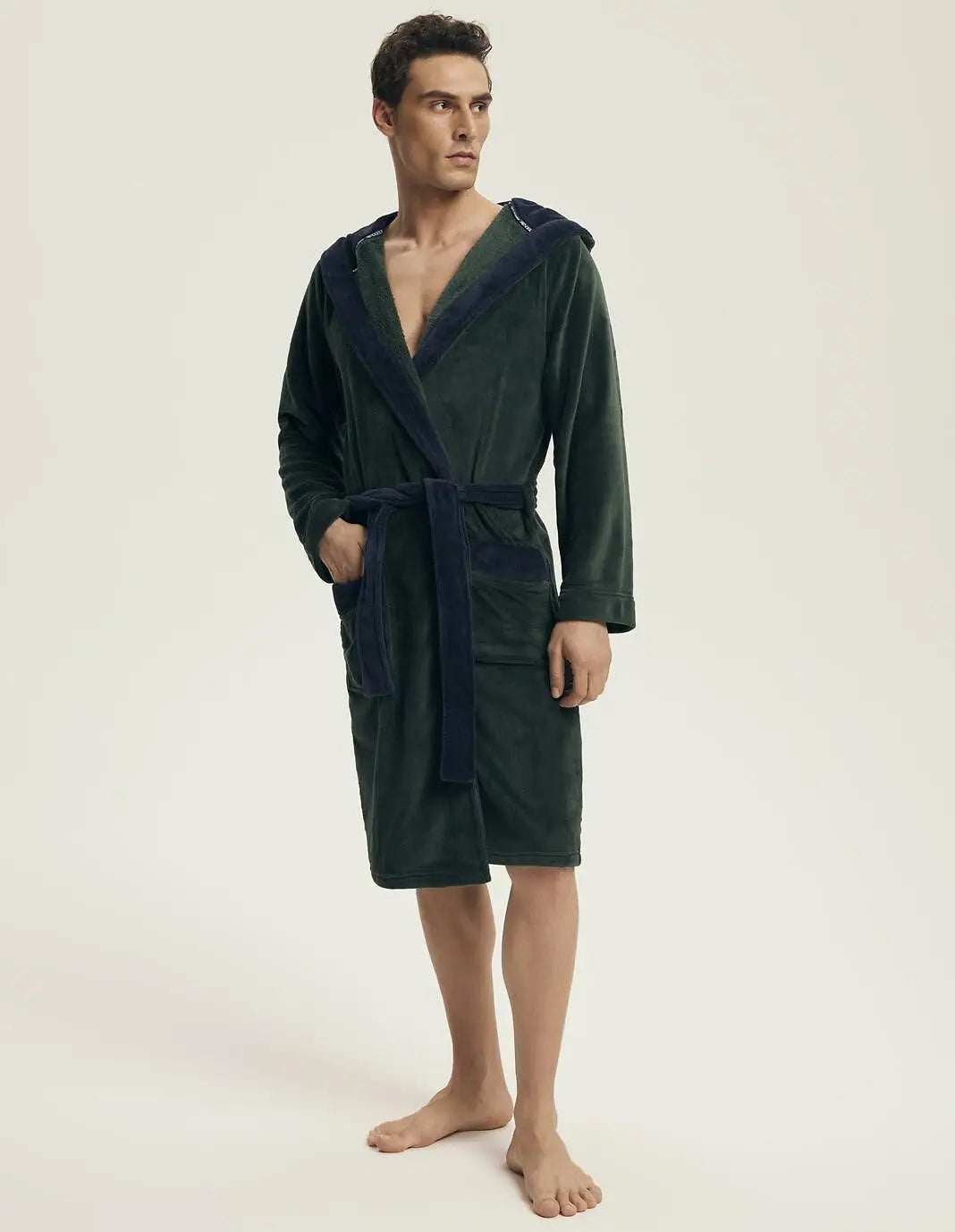 Natch | vestaglia da uomo in morbido pile con cappuccio