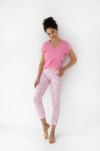 Nevaeh | pigiama da donna in 100% cotone - pink flower