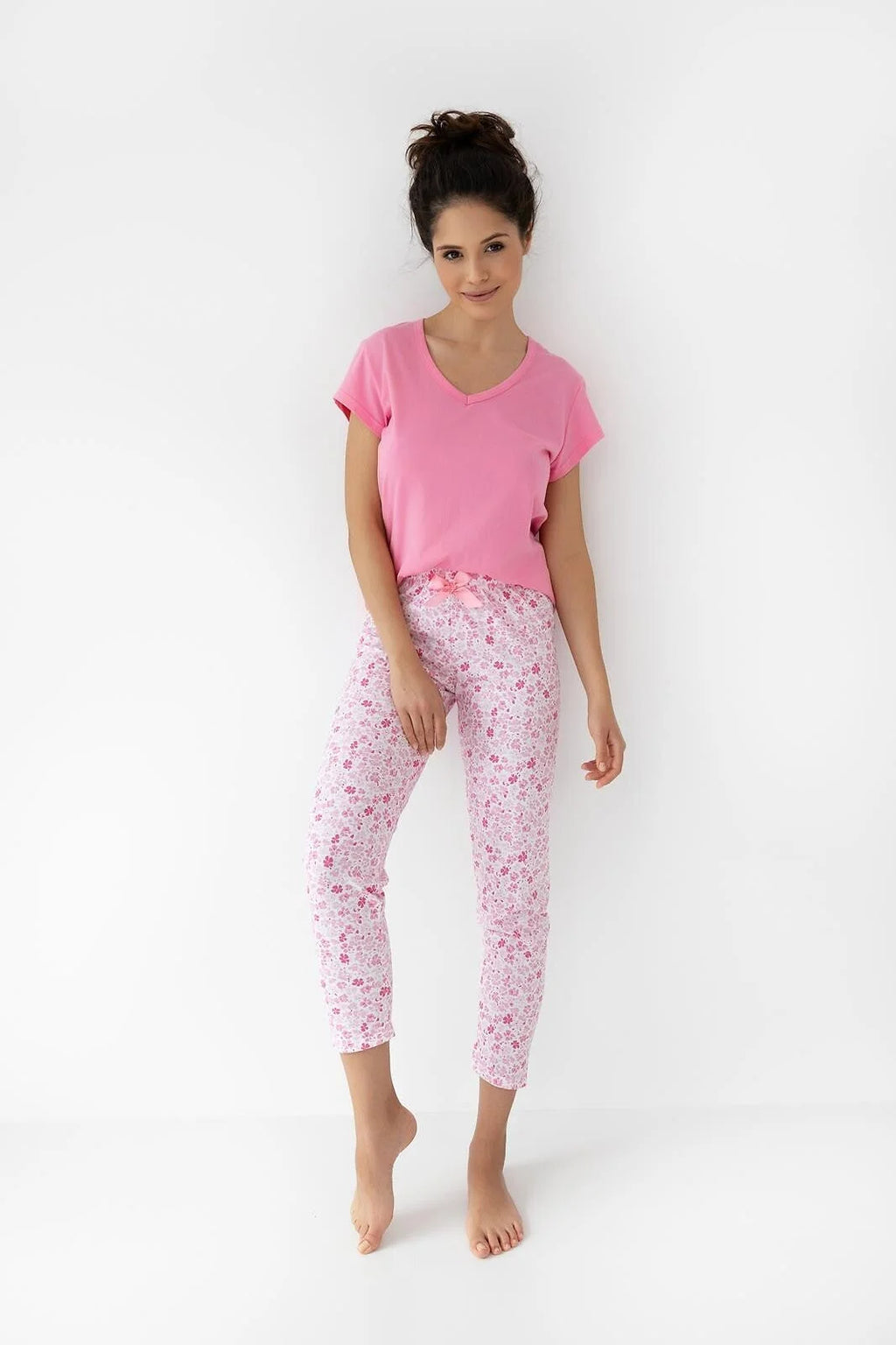 Nevaeh | pigiama da donna in 100% cotone - pink flower