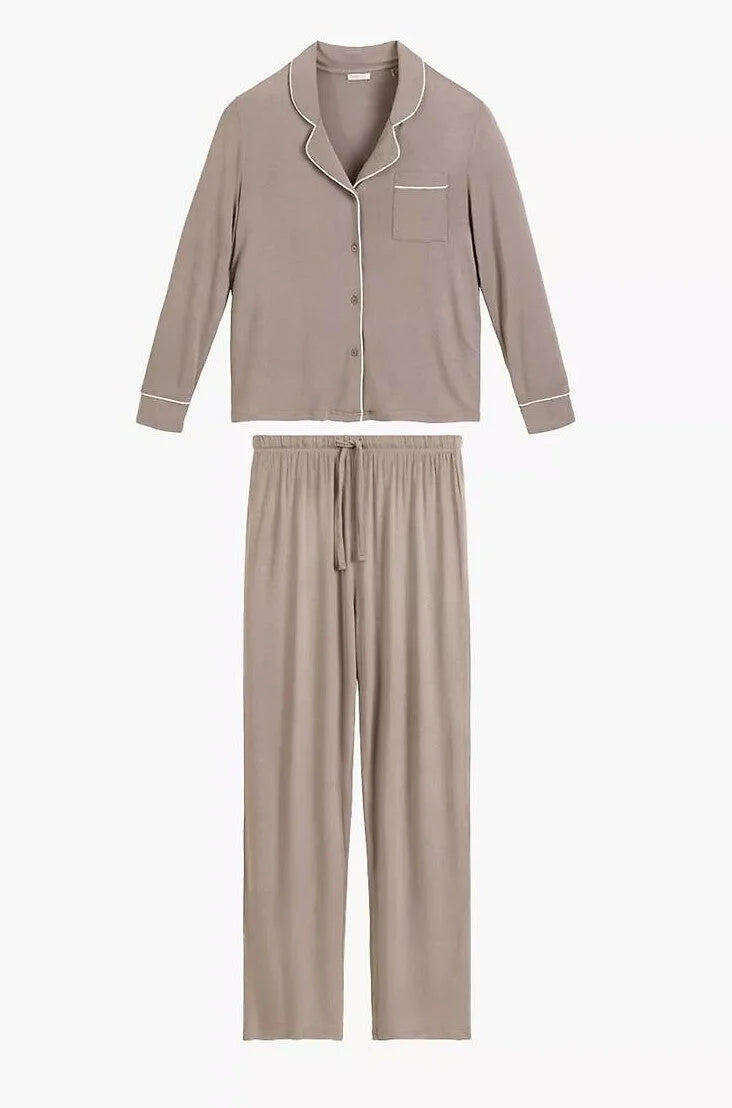 Nlp-495 - beige - pigiama da donna in modal con maglia