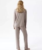 Nlp-495 - beige - pigiama da donna in modal con maglia