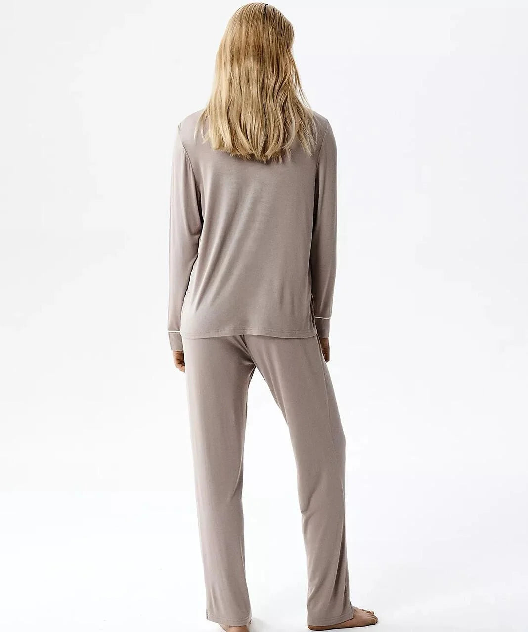 Nlp-495 - beige - pigiama da donna in modal con maglia