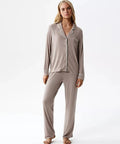 Nlp-495 - beige - pigiama da donna in modal con maglia
