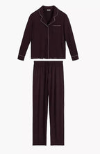 Nlp-495 - vino - pigiama da donna in modal con maglia