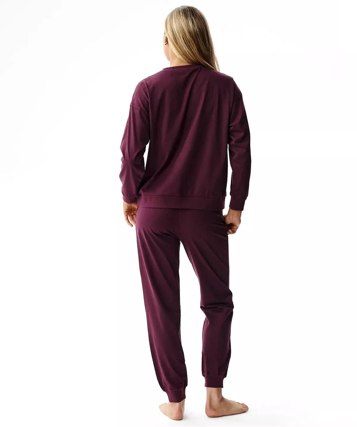Nlp-517 - pigiama lungo da donna in cotone effetto pesca