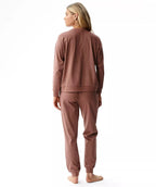 Nlp-517 - pigiama lungo da donna in cotone effetto pesca