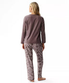 Nlp-522 - pigiama lungo da donna in cotone effetto pesca