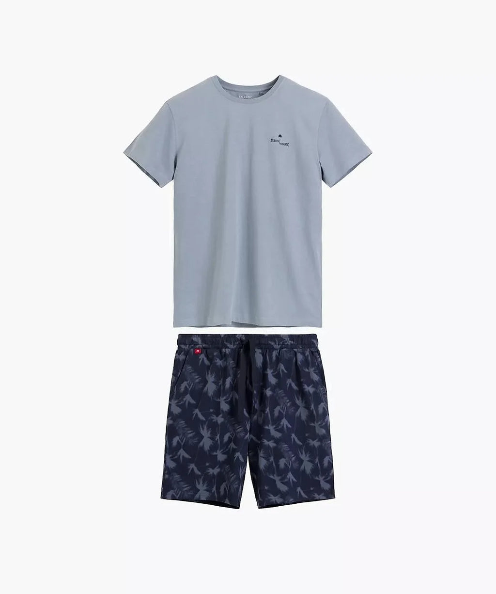 Nmp-399 - azzurro - pigiama estivo da uomo in cotone