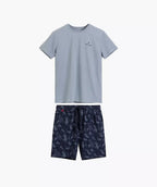 Nmp-399 - azzurro - pigiama estivo da uomo in cotone