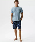 Nmp-399 - azzurro - pigiama estivo da uomo in cotone