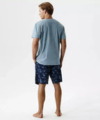Nmp-399 - azzurro - pigiama estivo da uomo in cotone