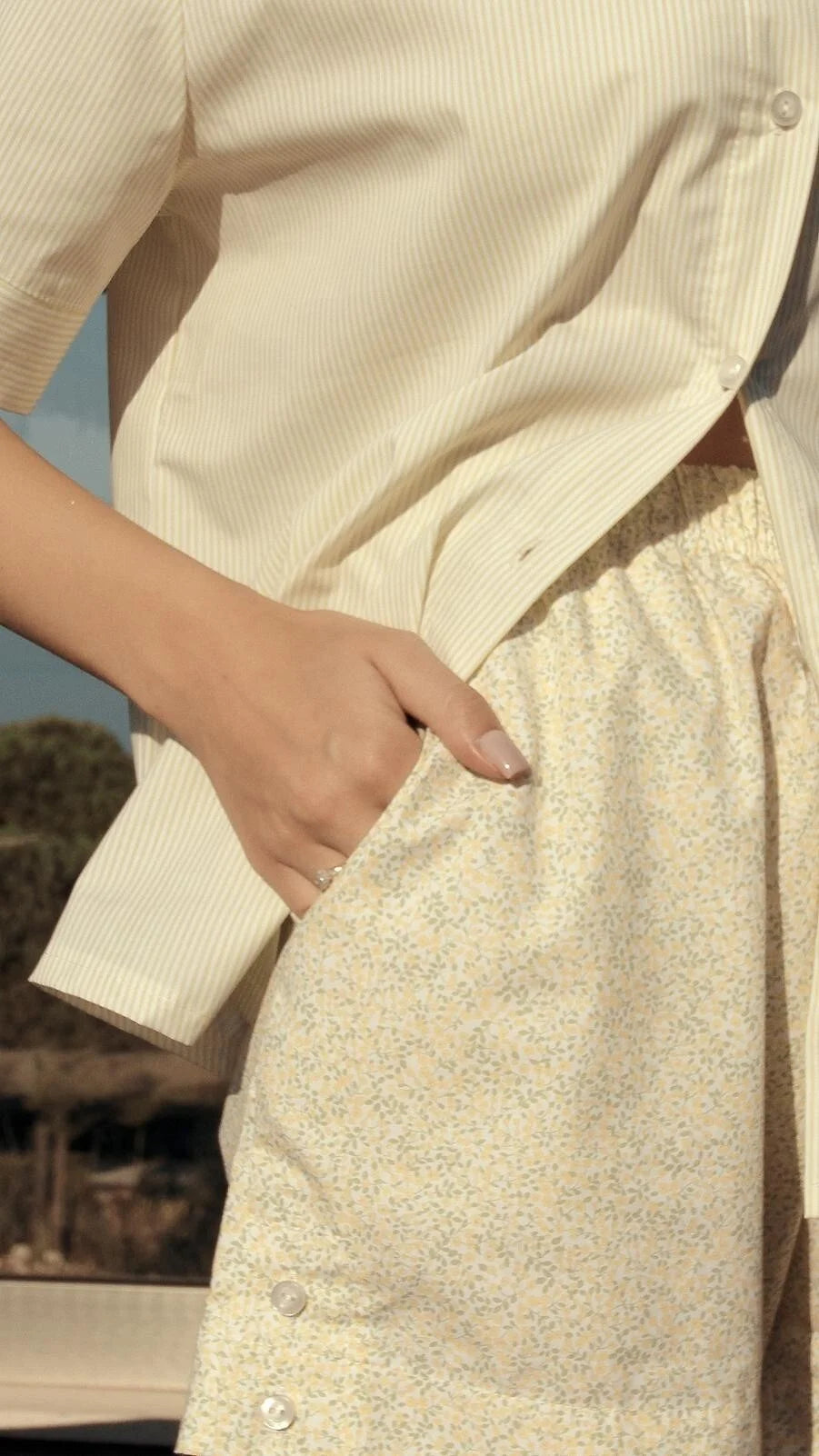 Ophelia | pigiama estivo donna ’flowers & stripes’ in cotone
