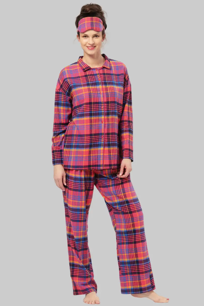 Oregon | pigiama donna in flanella di cotone aperto