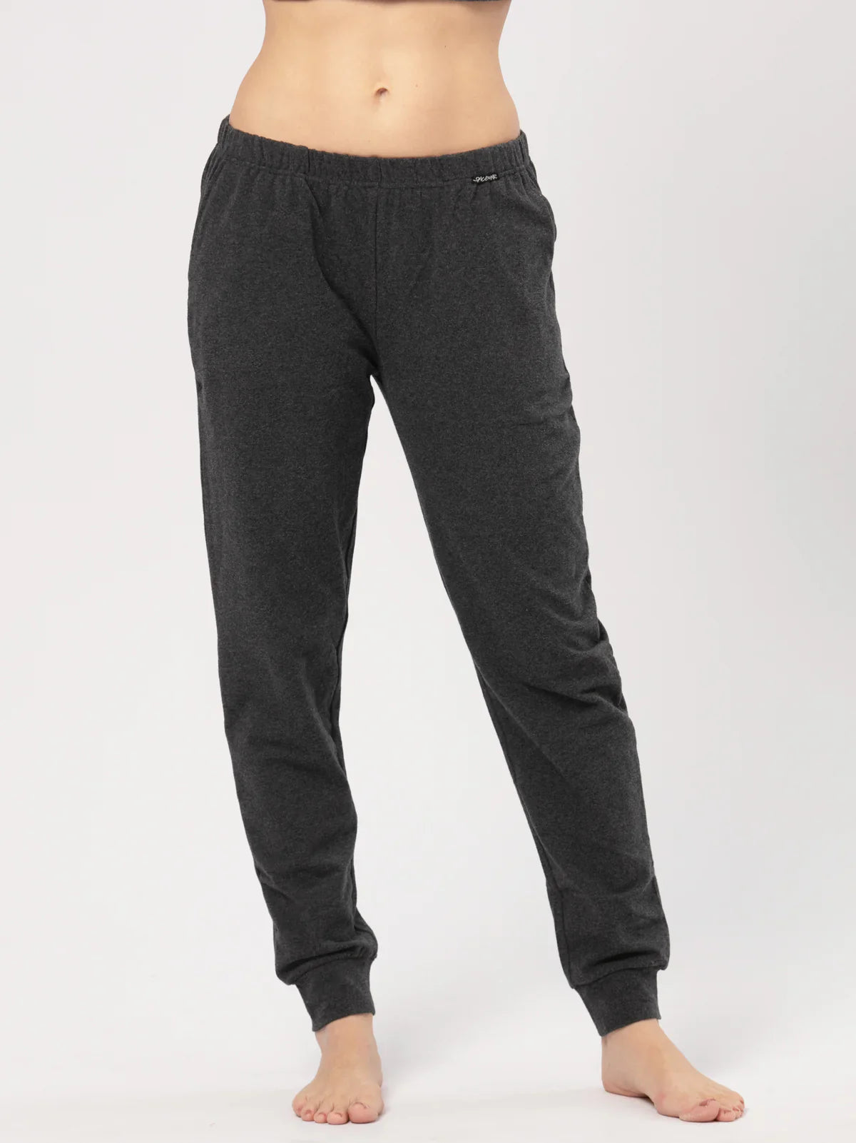 Pantaloni pigiama da donna classici in cotone felpato - hot