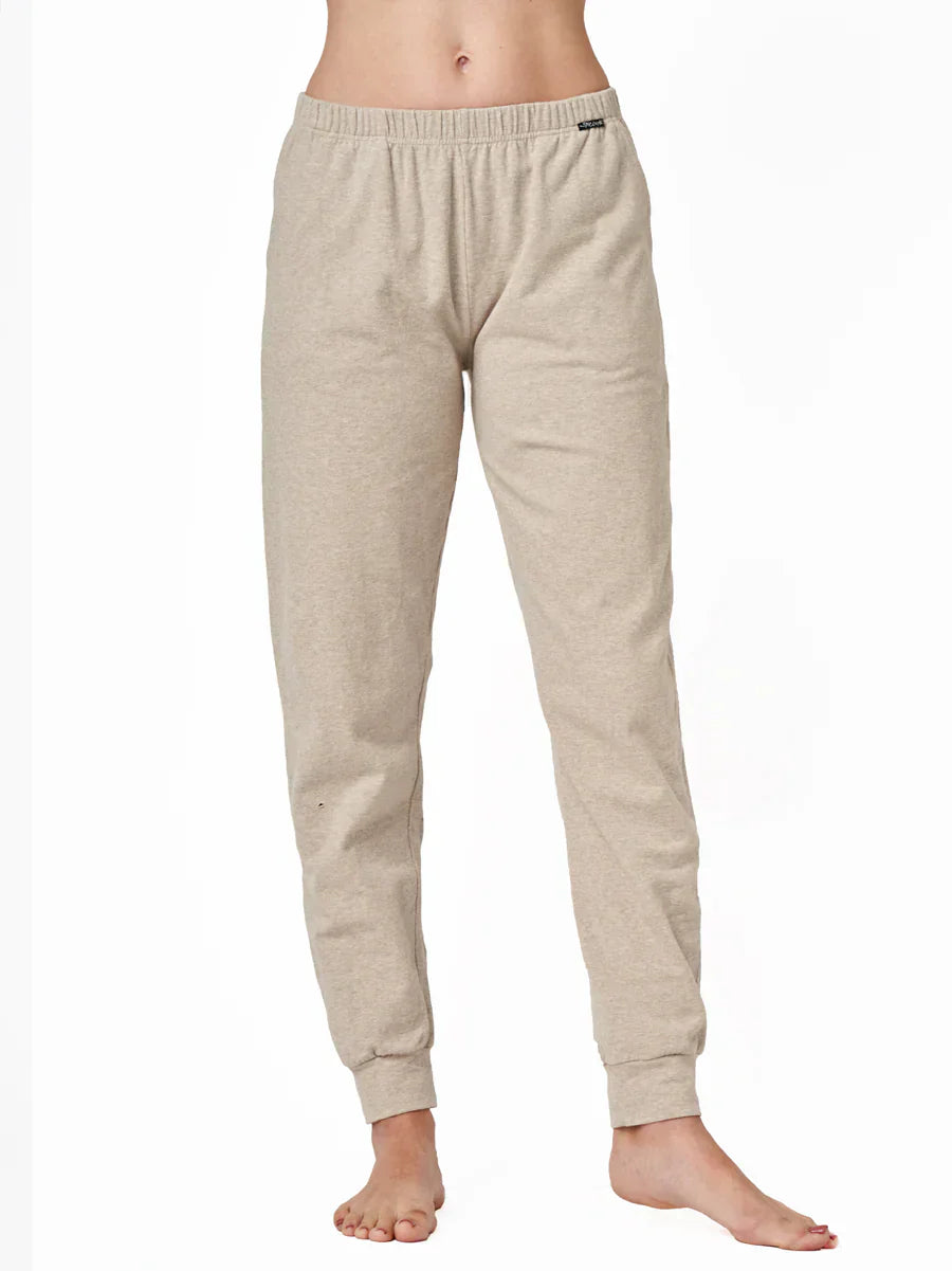 Pantaloni pigiama da donna classici in cotone felpato - hot