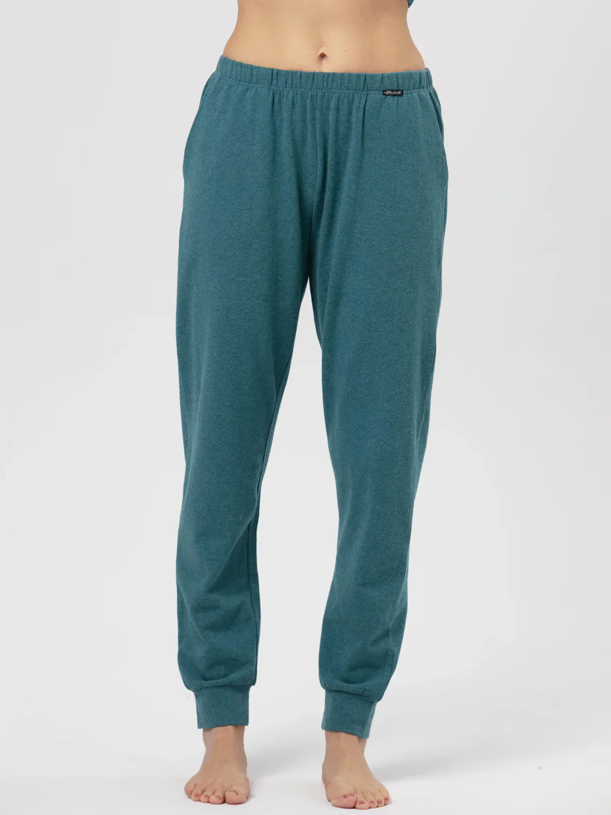 Pantaloni pigiama da donna classici in cotone felpato - hot