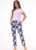 Pantaloni pigiama lunghi da donna in 100% cotone - 690/48