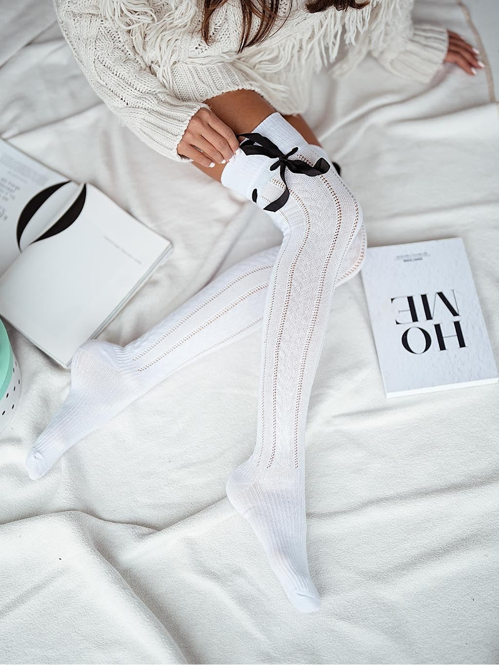 Parigine in cotone traforate con nastro gros-grain