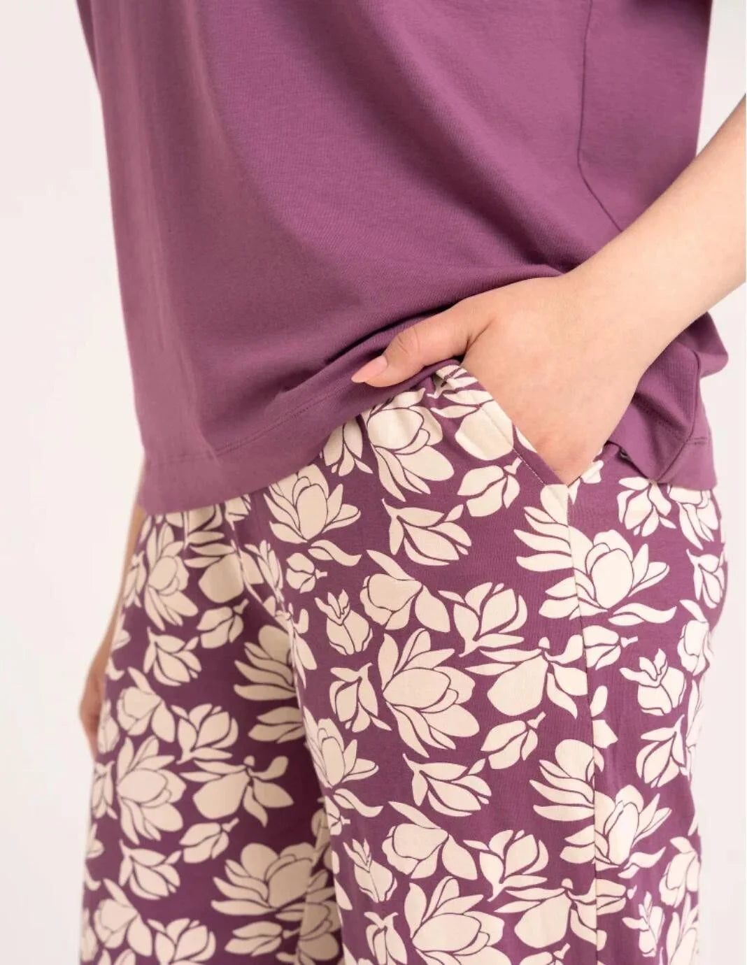 (pdd4500-015) pigiama da donna in cotone con maglia