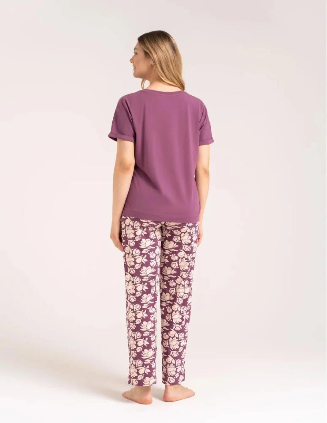 (pdd4500-015) pigiama da donna in cotone con maglia