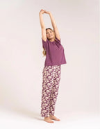 (pdd4500-015) pigiama da donna in cotone con maglia