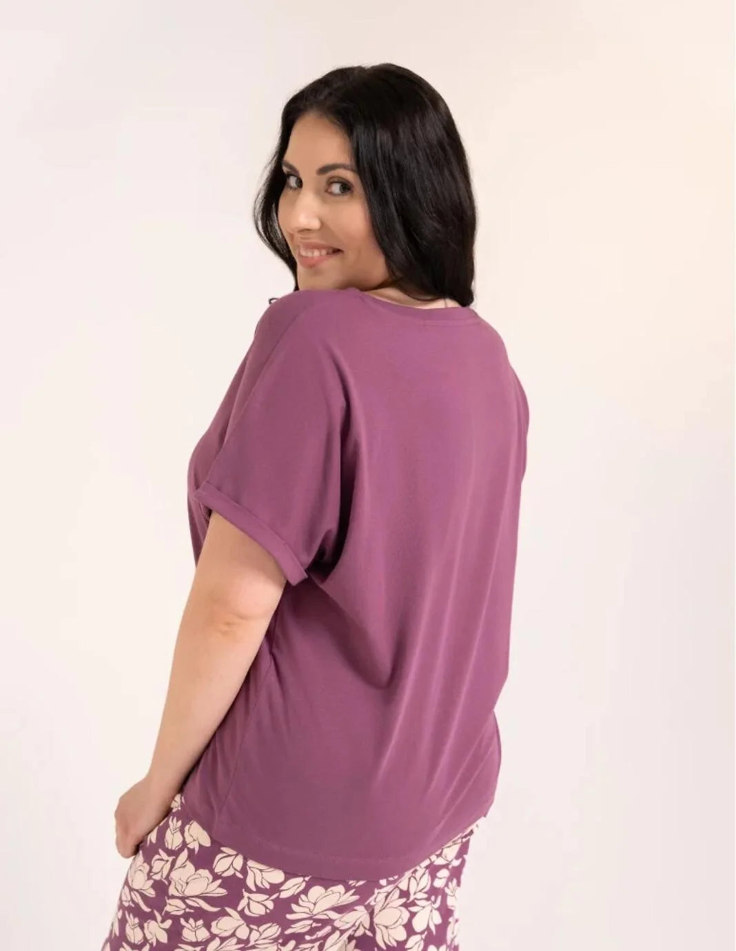 (pdd4500-015) pigiama da donna in cotone con maglia