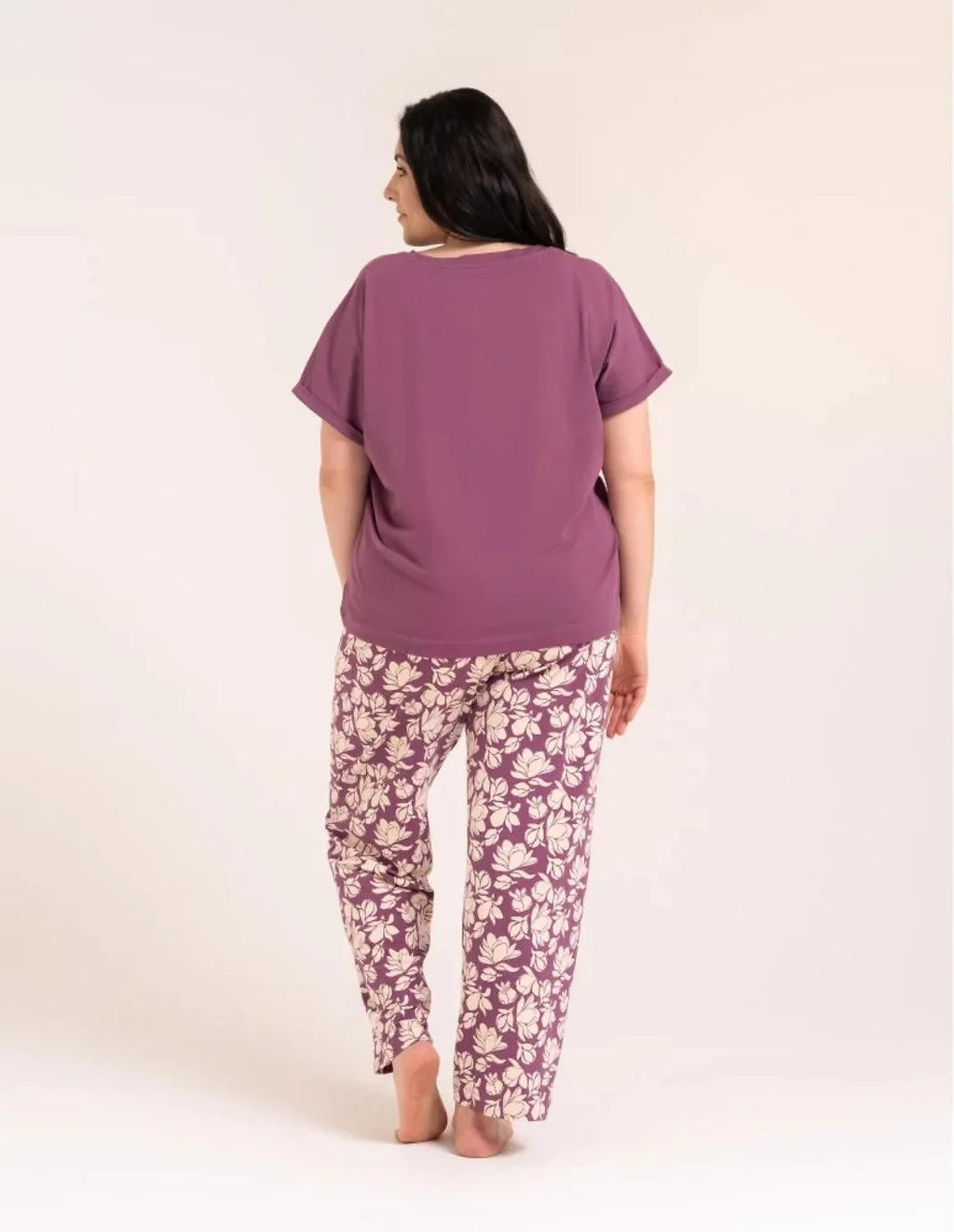 (pdd4500-015) pigiama da donna in cotone con maglia