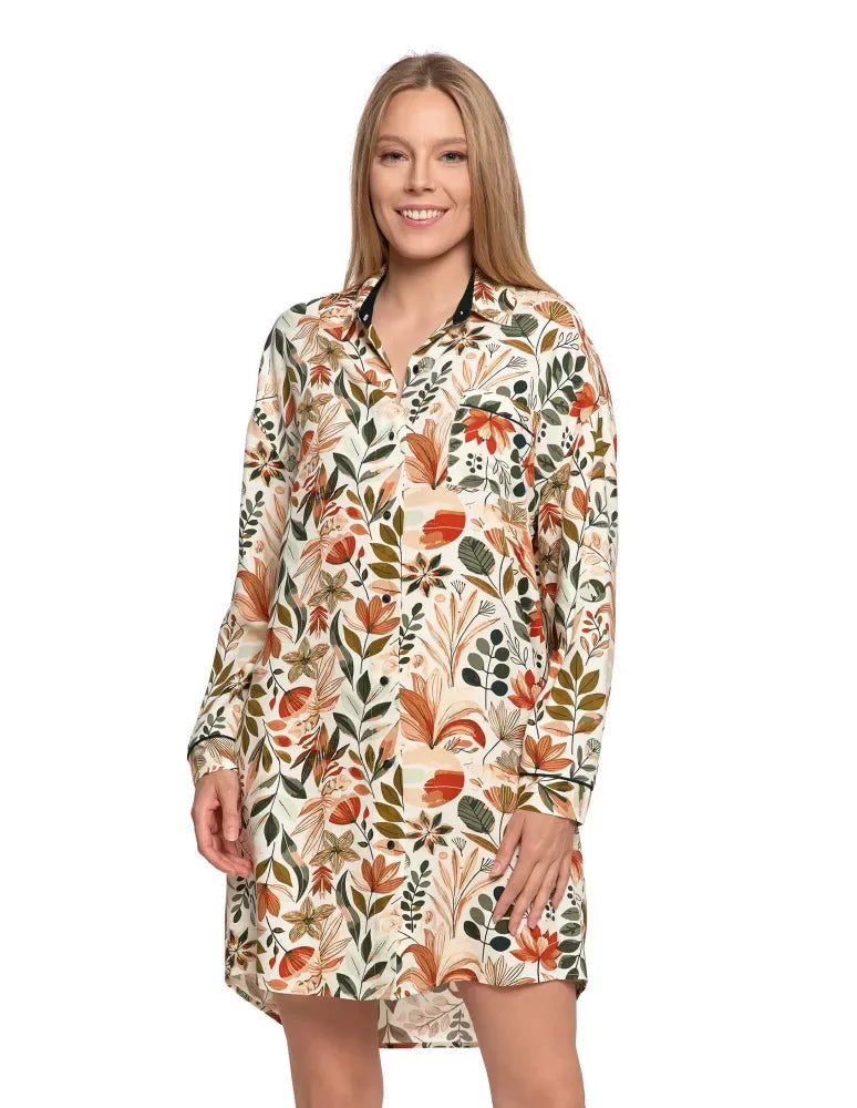 Pdk4800-002 - camicia da notte elegante in viscosa