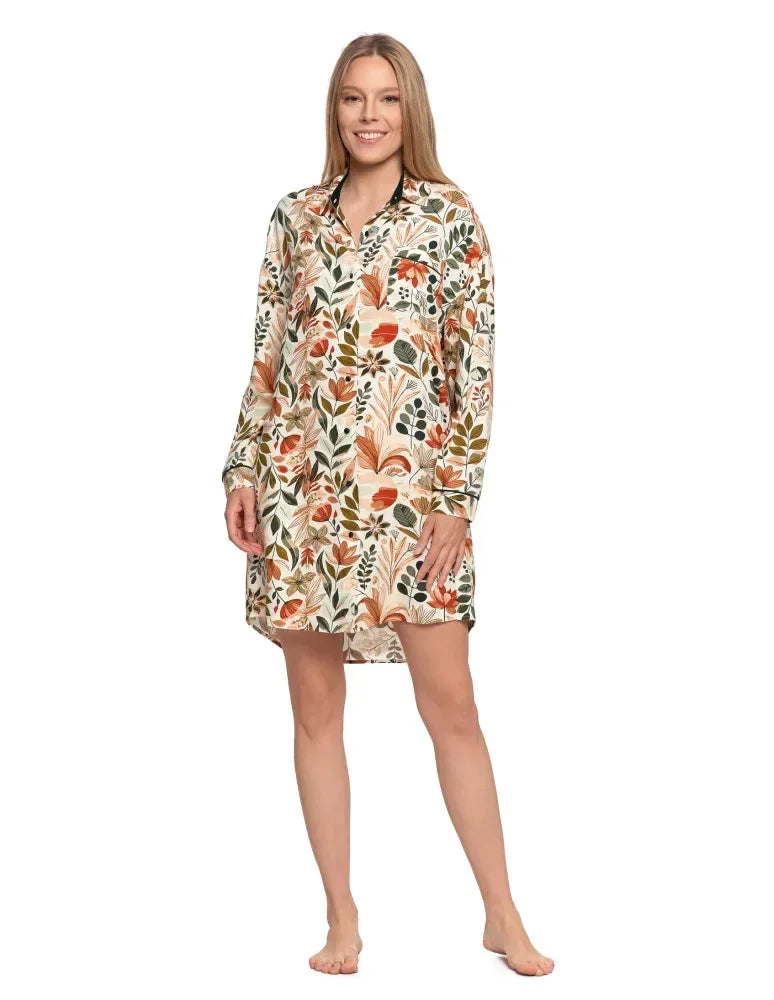 Pdk4800-002 - camicia da notte elegante in viscosa