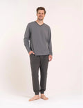 (pdm4600-021) pigiama da uomo in cotone con maglia a righe