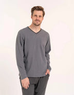 (pdm4600-021) pigiama da uomo in cotone con maglia a righe