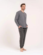 (pdm4600-021) pigiama da uomo in cotone con maglia a righe
