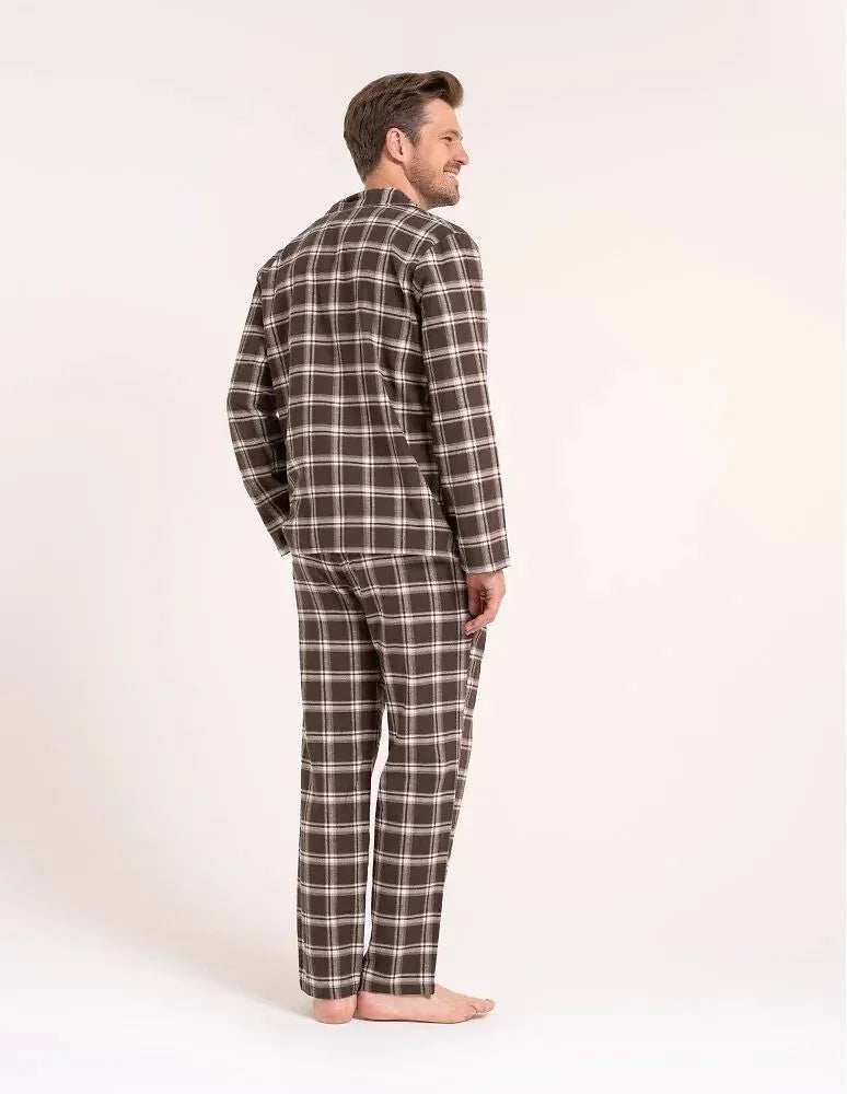 Pdm5700-003 - pigiama lungo da uomo in flanella di cotone