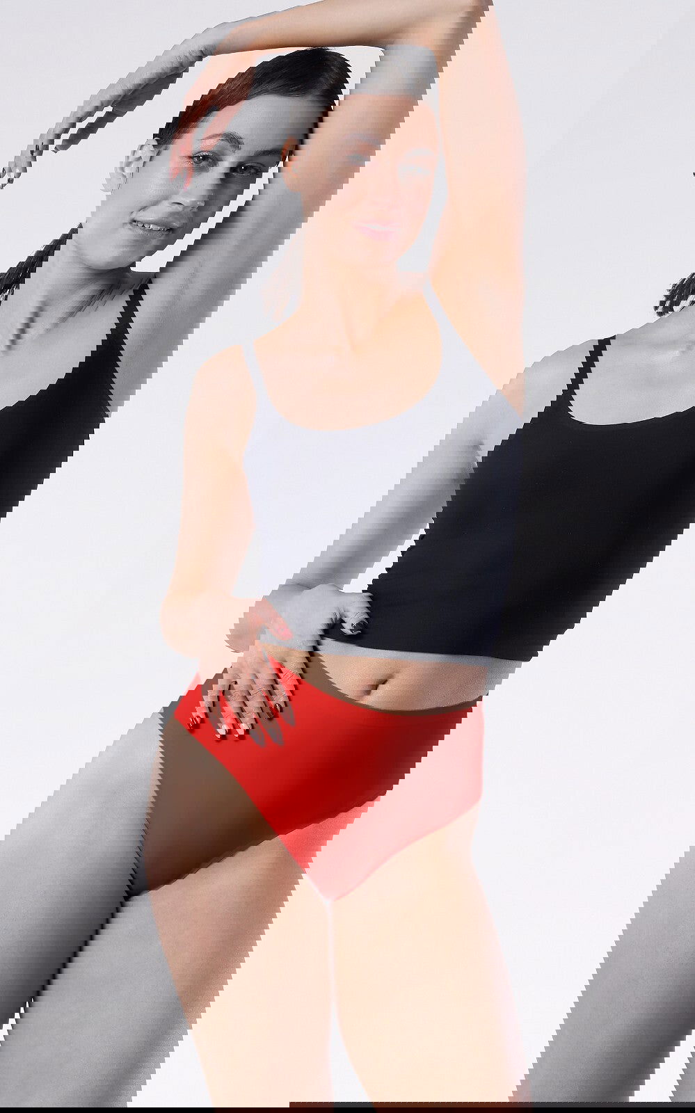 Perizoma da donna a vita alta - string maxi - rosso