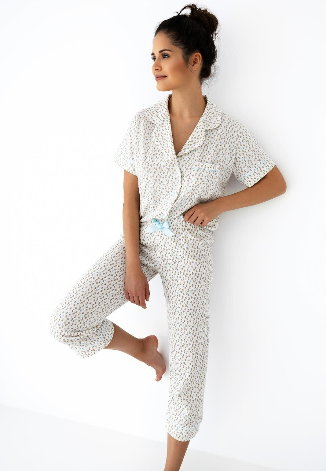 Pigiama aperto da donna in 100% cotone - marieta