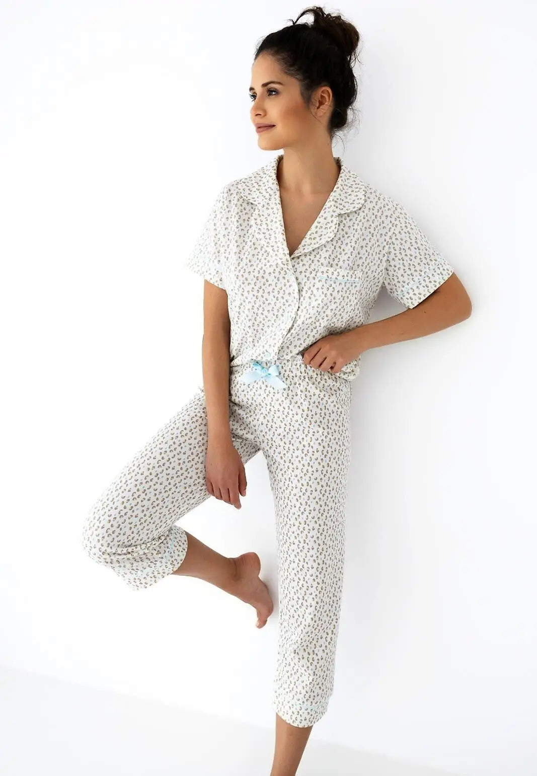 Pigiama aperto da donna in 100% cotone - marieta