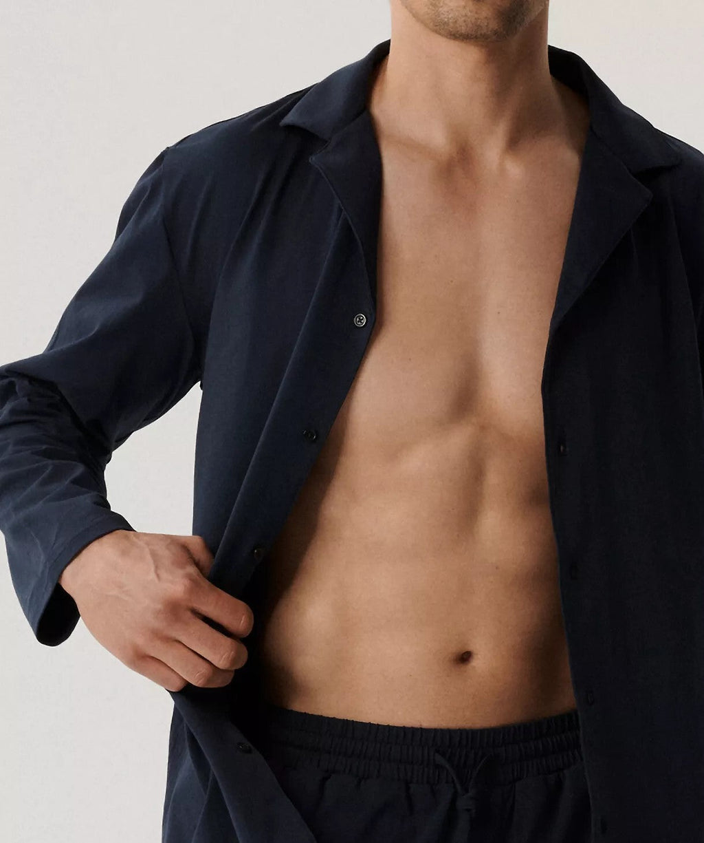 Pigiama aperto da uomo in cotone - jim - bnmp-001