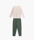 Pigiama classico da donna in cotone con ricamo - nlp-498