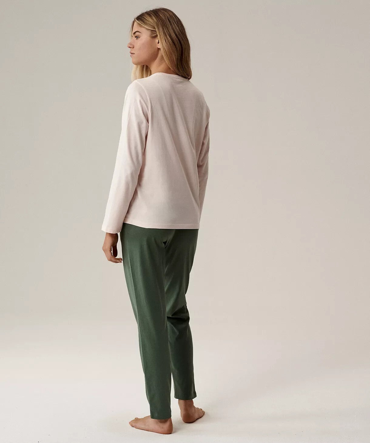 Pigiama classico da donna in cotone con ricamo - nlp-498