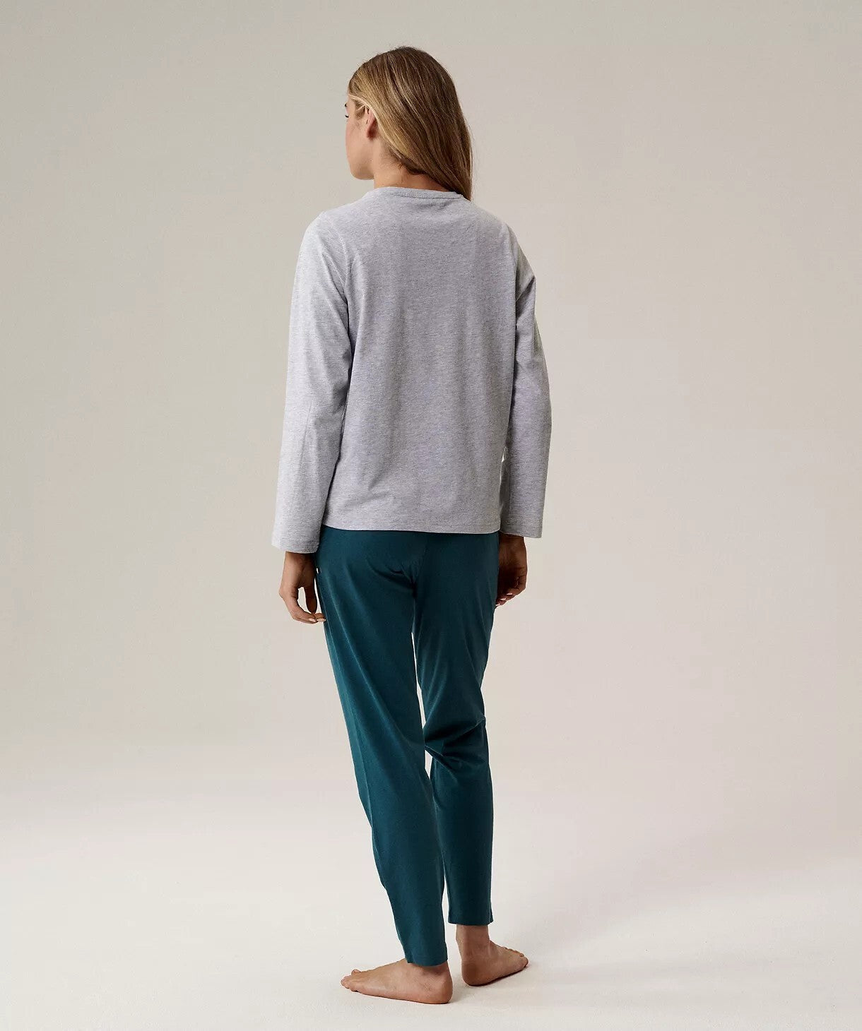 Pigiama classico da donna in cotone con ricamo - nlp-498