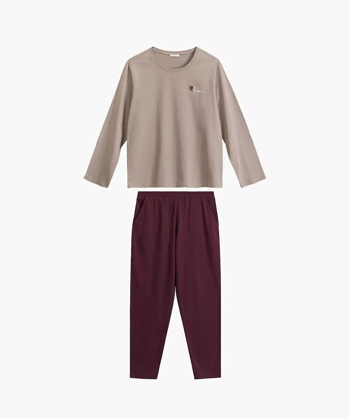 Pigiama classico da donna in cotone con ricamo - nlp-498