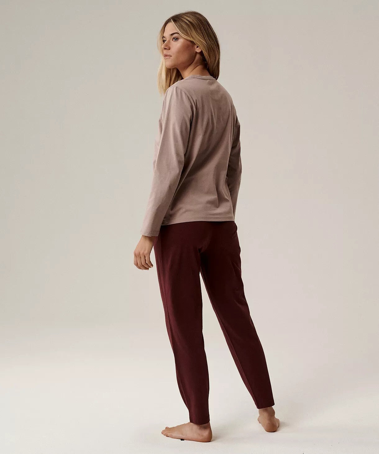 Pigiama classico da donna in cotone con ricamo - nlp-498