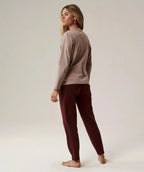 Pigiama classico da donna in cotone con ricamo - nlp-498