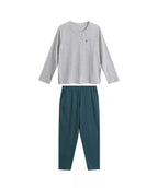 Pigiama classico da donna in cotone con ricamo - nlp-498