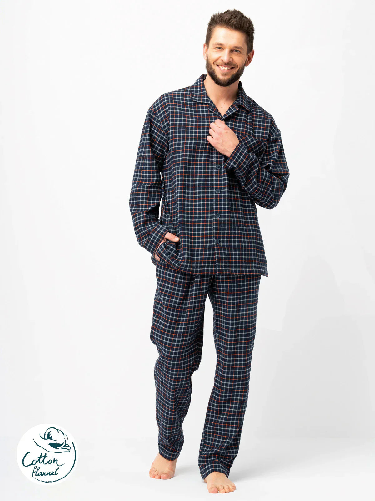Pigiama classico da uomo in flanella | mns 480