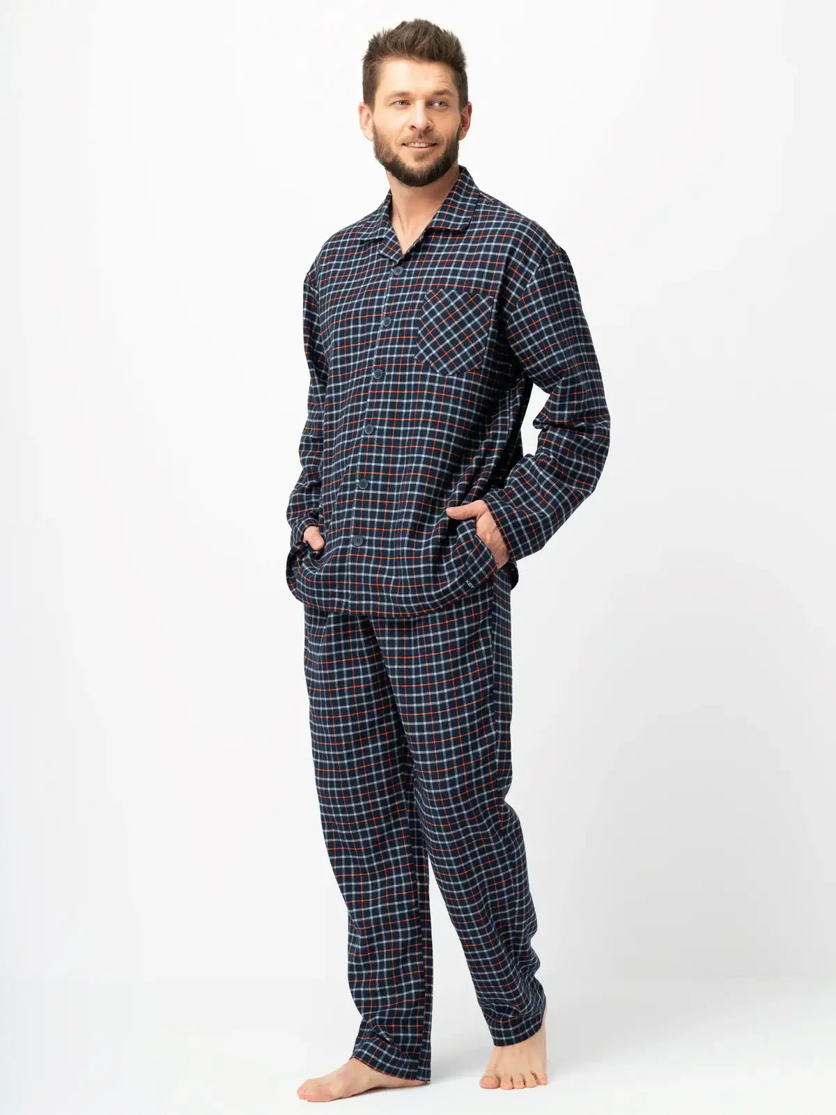 Pigiama classico da uomo in flanella | mns 480