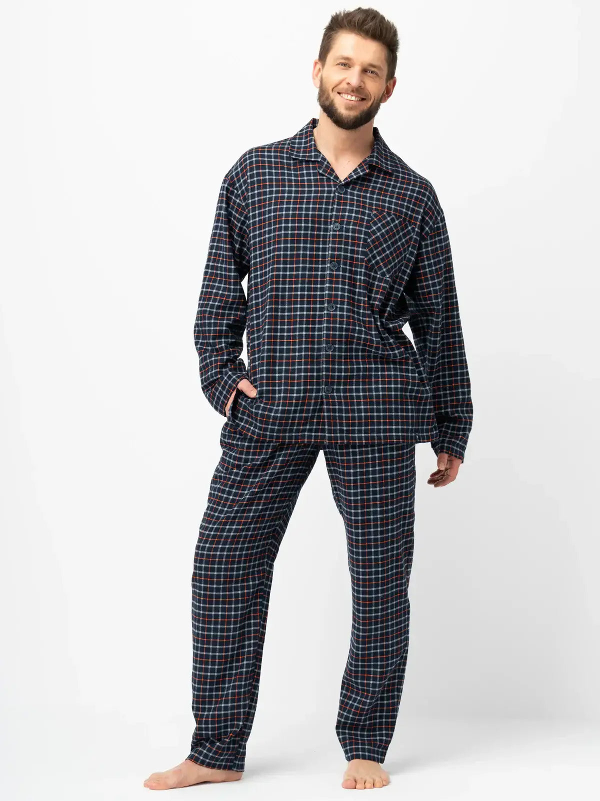 Pigiama classico da uomo in flanella | mns 480