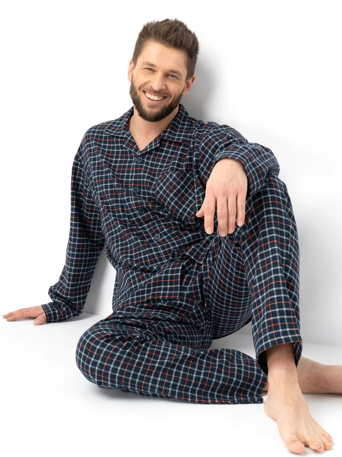 Pigiama classico da uomo in flanella | mns 480