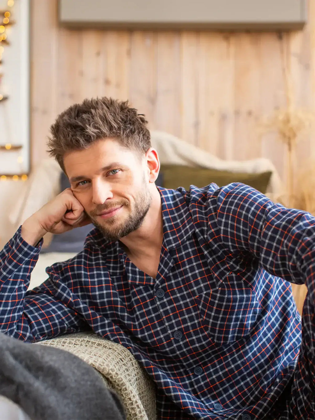 Pigiama classico da uomo in flanella | mns 480