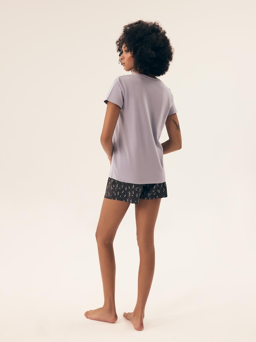 Pigiama corto da donna in 100% cotone naturaleza
